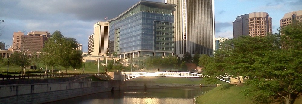 View of Downtown Richmond from the James River.  Image (C) Insercorp LTD, licensed to VALHSO.