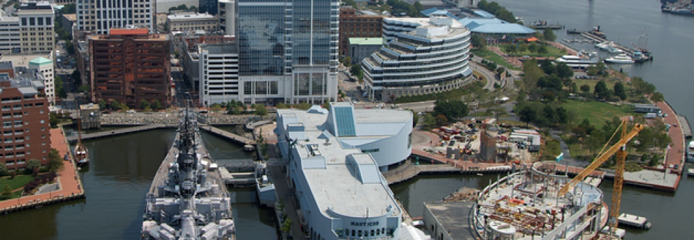 View of Downtown Norfolk from the Harbor